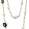 Necklaces | CareUToo Fashion Jewelry Designer Pearl Camellia Necklace For Women Number 5 Long Double Stranded Necklace Birthday Or Holidays Gifts