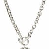 Necklaces | GUESS Guess Women'S Toggle Logo Charm Necklace, Silver, One Size