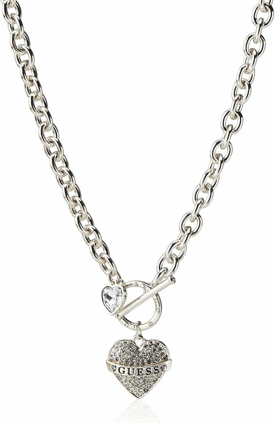 Necklaces | GUESS Guess Women'S Toggle Logo Charm Necklace, Silver, One Size