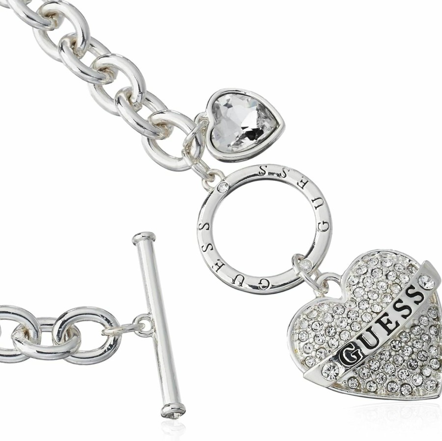 Necklaces | GUESS Guess Women'S Toggle Logo Charm Necklace, Silver, One Size