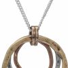 Necklaces | OF EARTH AND OCEAN Of Earth And Ocean Handmade Sunrise Pendant Necklace, Triple Circles In Tri-Tone Copper, Brass, And Silver