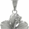 Necklaces | Hawaiian Silver Jewelry Sterling Silver 17Mm Hibiscus Pendant Necklace, 16+2\" Extender