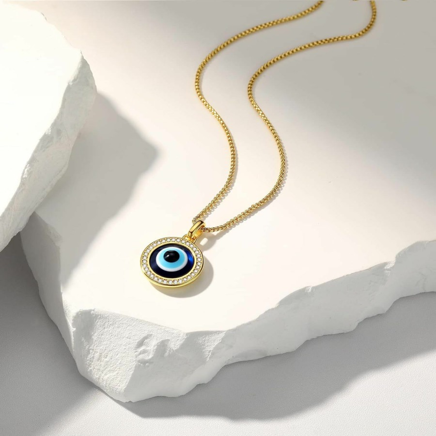 Necklaces | LOVE BEAR Love Bear Evil Eye Pendant Necklace,S925 Sterling Silver 14K Gold Plated,Protection Jewelry For Women Girl