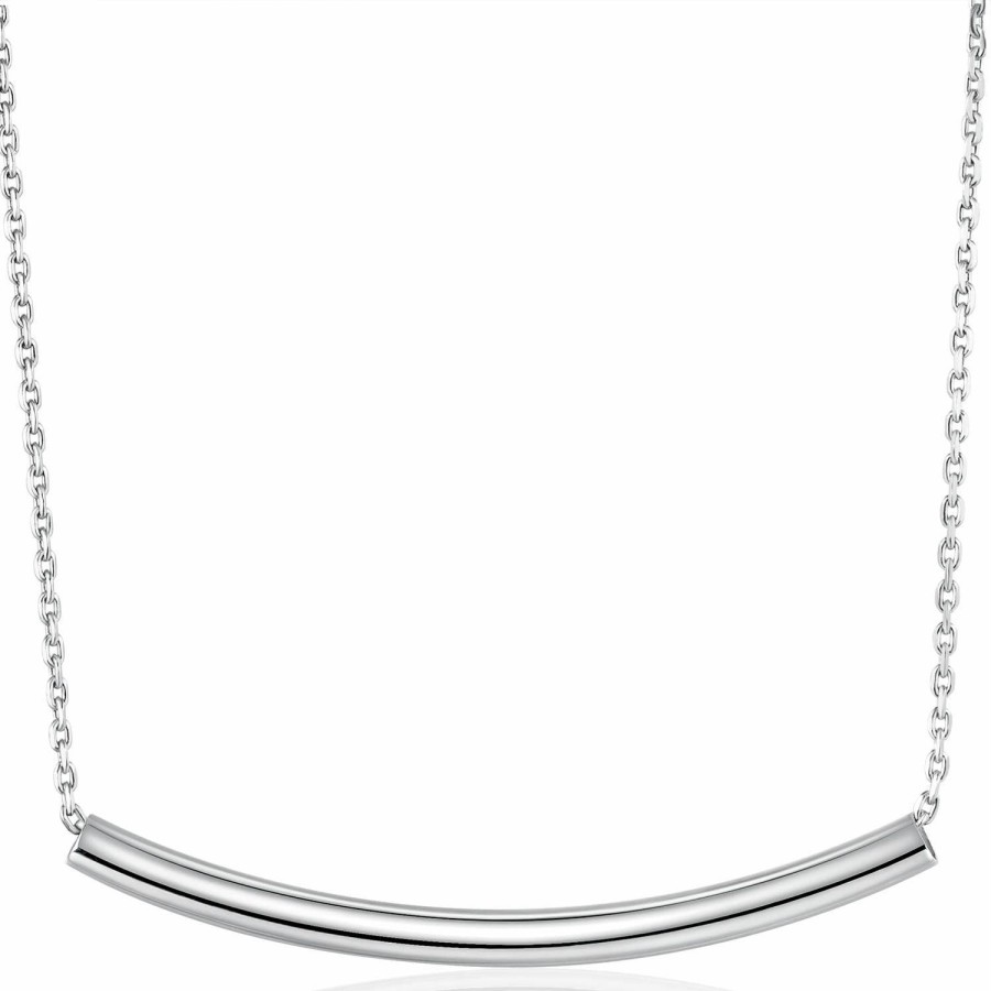 Necklaces | AM ANNIS MUNN Am Annis Munn Balance Tube Bar Necklace - 925 Sterling Silver Bar Pendant Necklace Simple Charm Christmas Day Jewelry Birthday Gift For Girls And Women