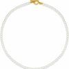 Necklaces | Luxval Luxval Pearl Necklaces Choker For Women,Cream White Pearl Jewelry, 14K Gold Plated Handmade Dainty Toggle Clasp Necklace For Women Jewelry Gifts