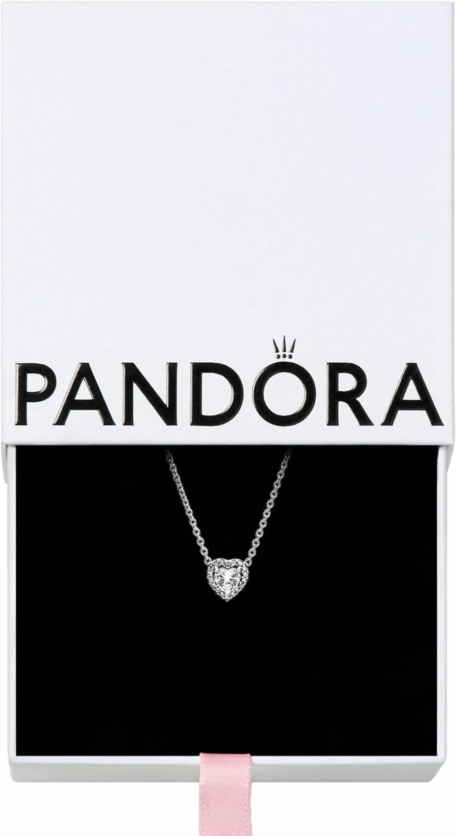 Necklaces | Pandora Pandora Jewelry Elevated Heart Cubic Zirconia Necklace In Sterling Silver, 17.7\", With Gift Box