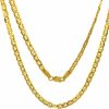 Necklaces | JEWELHEART 14K And 10K Real Gold Flat Mariner Chain - 2.4Mm 3.05Mm 3.85Mm 4.65Mm Diamond Cut Anchor Link Chain Necklace For Men - Dainty Yellow Gold Pendant Necklace For Women With Lobster Clasp 14" 16" 18" 20" 22" 24"