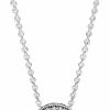 Necklaces | Pandora Pandora Jewelry Hearts Of Pandora Cubic Zirconia Necklace In Sterling Silver, 17.7\", With Gift Box