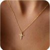 Necklaces | Poaiiu Cross Gold Layered Choker Neckalce For Women Dainty Cross Layering Pendant Necklace 14K Gold Plated Simple Trendy Jewelry For Girls