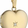 Necklaces | Amazon Essentials Amazon Essentials 14K Yellow Gold Heart Locket Necklace With Diamond-Accent (Previously Amazon Collection)