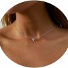 Necklaces | SUFOPE Sufope Dainty Heart Necklace For Women, 14K Gold Plated/Rose Gold/Silver Tiny Cute Heart Pendant Necklace Minimalist Choker Cz Necklace Jewelry Gifts For Women Girls