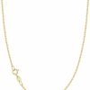 Necklaces | Jewlpire Jewlpire 1.3Mm Italian Solid 18K Gold Over 925 Sterling Silver Chain Necklace For Women Girls, Hypoallergenic Cable Chain Sturdy & Shiny Women'S Chain Necklaces 14 16 17 18 20 22 24 Inch