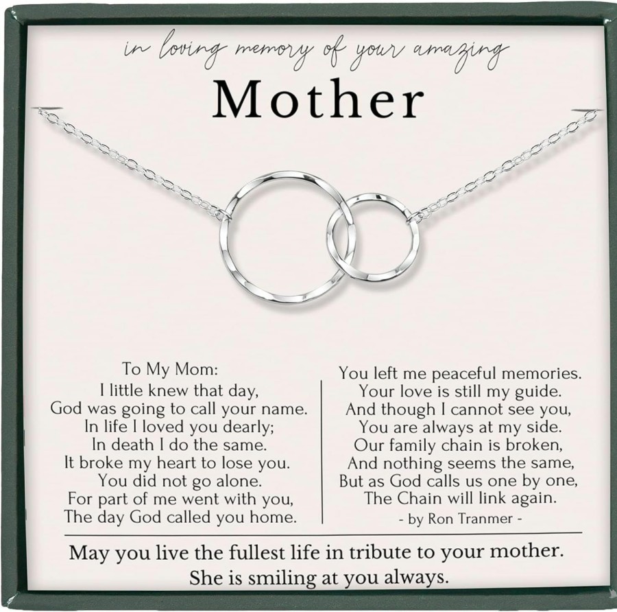 Necklaces | HOPE LOVE SHINE Loss Of Mom Memorial Necklace For Women Daughter Sister Sympathy Gift Remembrance Bereavement Of Mother Passing Away Jewelry To Remember First Mothers Day Without Mom Sentimental Memory Silver / Gold