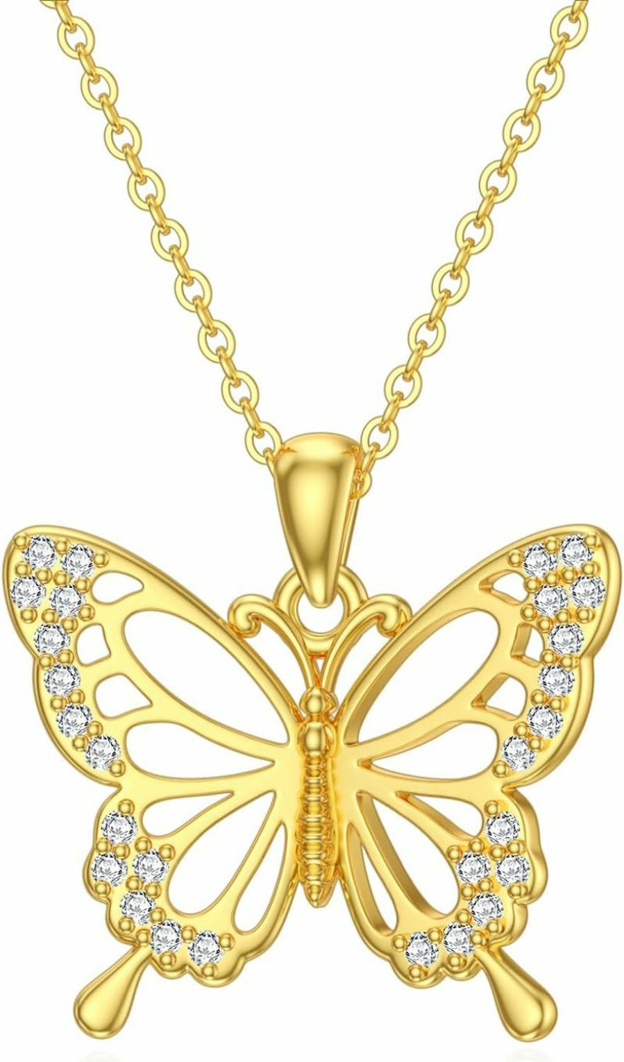 Necklaces | DOVRAN Dovran 14K Gold Butterfly Necklace For Women Fine Filigree Gold Butterfly Pendant Jewelry Gift For Women Girls