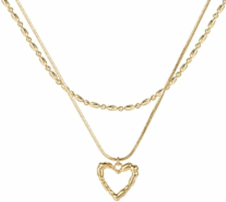 Necklaces | two the nines Two The Nines Pendant Necklace For Women, Double Chain Gold Fashion Jewelry, Adjustable Length