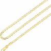 Necklaces | Ioka Ioka - 14K Real Solid Gold 2.5Mm Flat Mariner Chain Necklace With Lobster Clasp