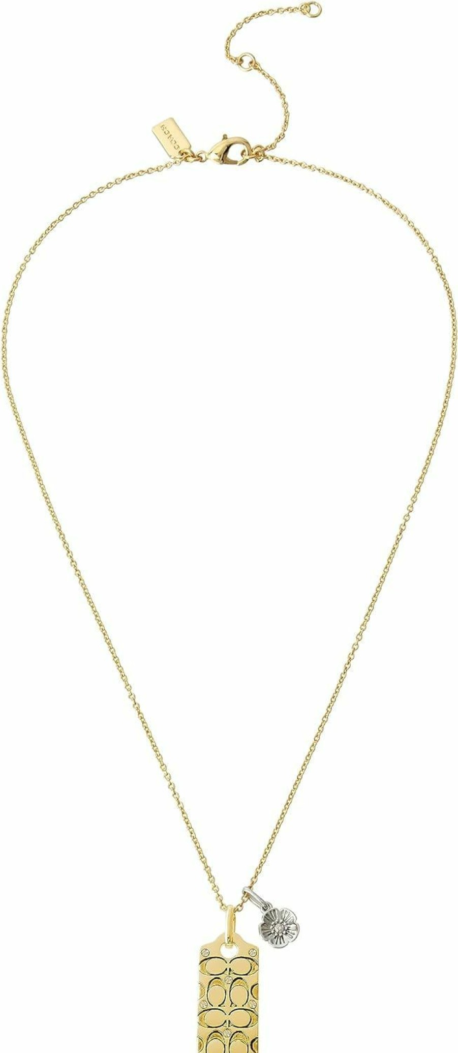 Necklaces | Amazon Coach Quilted C Tag Pendant Necklace