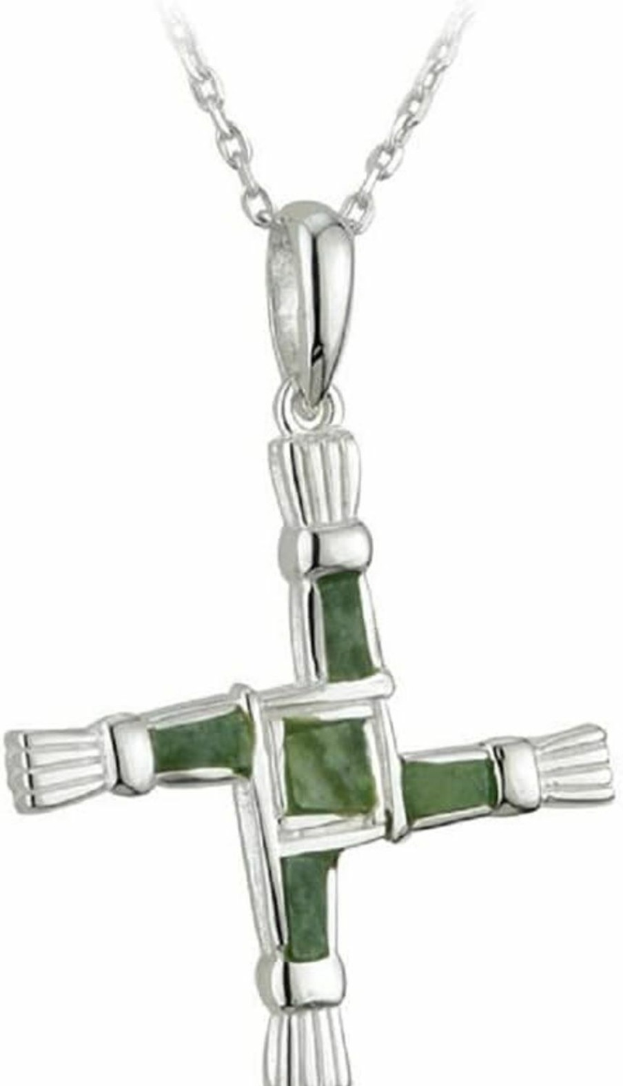 Necklaces | Failte Failte Connemara Marble Brigid Cross Necklace Sterling Silver Irish Made