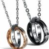 Necklaces | Feraco Feraco His Hers Matching Set Necklace For Couples Titanium Stainless Steel Promise Love Pendant Necklaces Gifts For Anniversary & Valentines Day