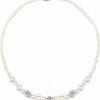 Necklaces | Mariell Mariell Pearl Necklace For Brides With Rhinestone Crystal Fireball Accents, 16\", Bridal & Wedding Jewelry