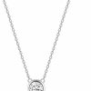 Necklaces | EAMTI Eamti 925 Sterling Silver Necklace For Women Cubic Zirconia Circle Cz Pendant Necklace Dainty Minimalist Jewelry Gifts For Women Extenders With Lobster Clasp Gifts For Women Anniversary Day 16 Inch