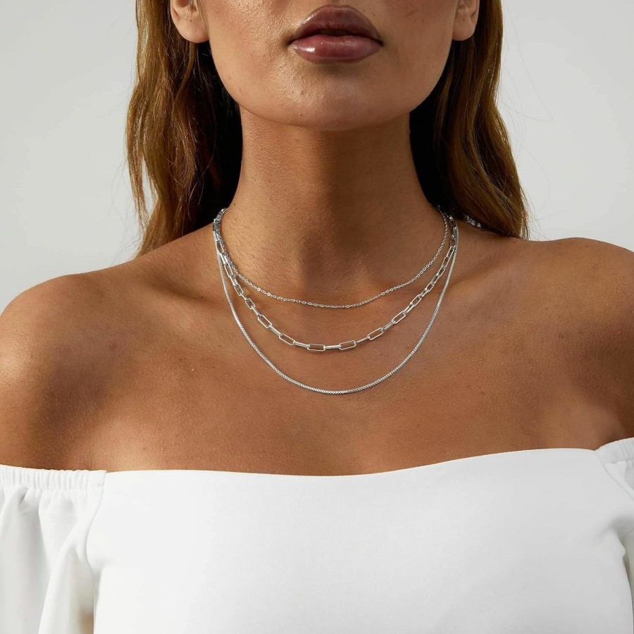 Necklaces | LEXODY Lexody Stackable Necklaces For Women 14K Gold Plated Layered Gold Necklaces Dainty Gold Necklace Dot Thin Paperclip Snake Chain Choker Necklace For Women Shine Jewelry Gifts For Girls