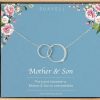 Necklaces | Suavell Suavell Mother Son Necklace. Sterling Silver Double Circle Necklace For Women. Mothers Day Gifts From Son. Mother Son Gifts For Mom And Sentimental Mom Birthday Gifts. Interlocking Circle Necklace