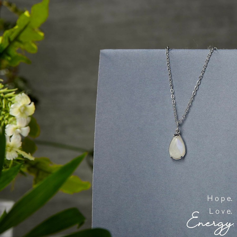 Necklaces | NOURISHLOV Nourishlov New Beginning Moonstone Sterling Silver Necklace For Women, Divorce Gifts For Women, Healing Gifts For Her, New Job Gift, Minimalistic Moonstone Jewelry