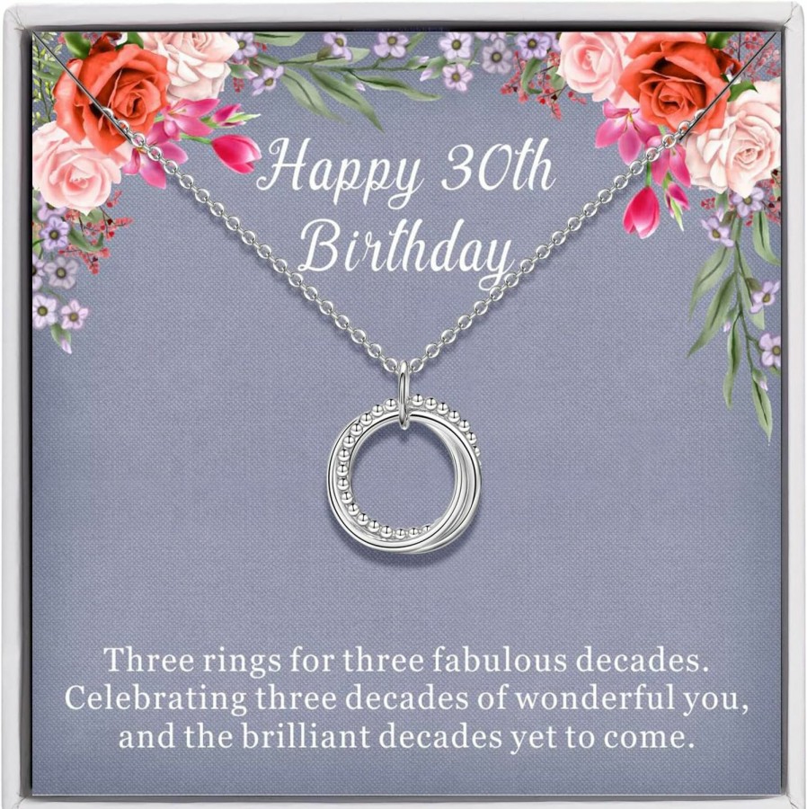 Necklaces | AM ANNIS MUNN Am Annis Munn Birthday Gifts For Women, 30Th 40Th 50Th 60Th 70Th 80Th 90Th Birthday Gifts For Women 925 Sterling Silver 3 4 5 6 7 8 9 Decades Birthday Gifts For Her Jewelry For Women