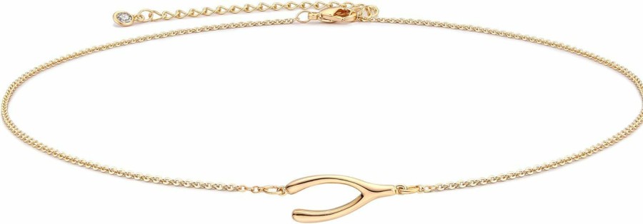 Necklaces | Fettero Fettero Gold Chain Choker Necklace,14K Gold Plated Dainty Cute Lip Chain Long Necklace Delicate Fashion Choker Necklace Jewelry Gift For Women