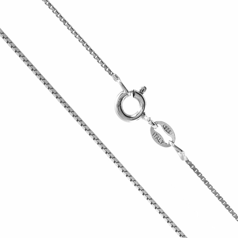 Necklaces | Honolulu Jewelry Company Sterling Silver Chain Necklace For Women Box 1Mm Tarnish Resistant Responsibly Sourced - Non-Migrating Clasp Design - Sterling Silver Chain Necklace - Italian Made In Italy - Quality Durable Sturdy 1Mm Chain For Women - Quality Gift Box - 925 Sterling Silver Chain Necklace, 14" - 36"