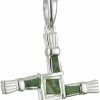 Necklaces | Biddy Murphy Biddy Murphy Saint Brigid Celtic Cross Pendant Necklace 925 Sterling Silver And Connemara Marble Inlay, Authentic Irish Jewelry Imported From Ireland,18\" Length, 7/8\" X 1 1/14\" Inch