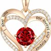 Necklaces | CDE Cde Forever Love Heart Necklaces For Women, Mother'S Day Gifts, 925 Sterling Silver Jewerly With Pendant Birthstone Zirconia, Ideal Anniversary, Birthday Or Chrismas Holiday Gift For Her, Wife, Mom, Girlfriend, Girls