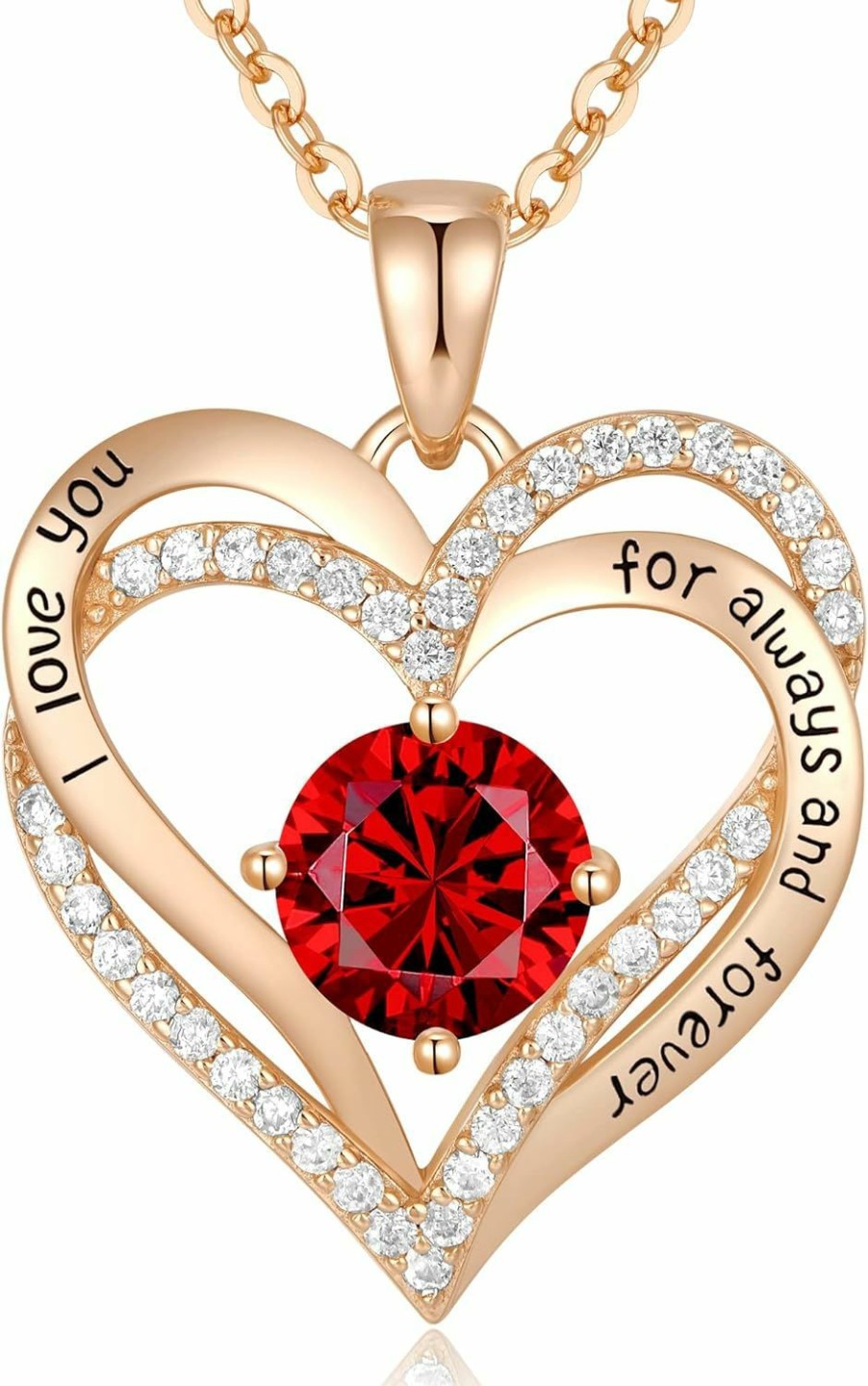 Necklaces | CDE Cde Forever Love Heart Necklaces For Women, Mother'S Day Gifts, 925 Sterling Silver Jewerly With Pendant Birthstone Zirconia, Ideal Anniversary, Birthday Or Chrismas Holiday Gift For Her, Wife, Mom, Girlfriend, Girls