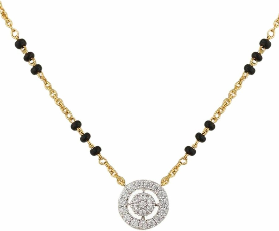 Necklaces | TARINIKA Tarinika Sterling Silver Forever Mangalsutra Chain Necklace With Charm Design(Gold-Plated) - Silver Chain Necklace For Women | Perfect For Casual Occasions | Indian Jewelry Sets For Women | 1 Year