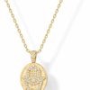 Necklaces | PAVOI Pavoi 14K Gold Plated Engraved Hammered Coin Pendant Necklace For Women | Hamsa Stars Bohemian Pendant Adjustable Chain Necklaces | Calm Inspirational Secret Phrases