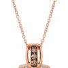 Necklaces | LE VIAN Le Vian 3/8 Carat Chocolate Diamond And 1 3/5 Carat Cushion Cut Opal Halo Pendant Necklace For Women In 14K Rose Gold (White/Brown, Cttw) On 20 Inch Long Chain With Lobster Claw Clasp