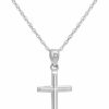 Necklaces | Amanda Rose Collection Amanda Rose Collection 14K White Gold Petite Cross Pendant Necklace On A 14K White Gold Chain (18 Or 20 Inch)