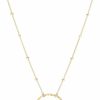 Necklaces | SOFYBJA Sofybja 18K Gold Plated Circle Pendant Necklace Long Satellite Beaded Chain Jewelry For Women Dainty Hammered Karma Open Circle Charm Geometric Necklace