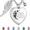 Necklaces | XIUDA Xiuda Heart Cremation Jewelry For Ashes Urn Necklace With Birthstones Ash Necklace Memorial Cremation Necklaces For Women-I'Ll Hold You In My Heart Until I Hold You In Heaven