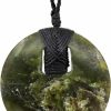 Necklaces | Ina & Co 100% New Zealand Jade Necklace For Men And Women, Hand Carved Maori Necklace Jade Pendant For Men With Black Adjustable Cord, Pounamu Green Stone Necklace, Round Disc Nephrite Jade Necklace 1.6In