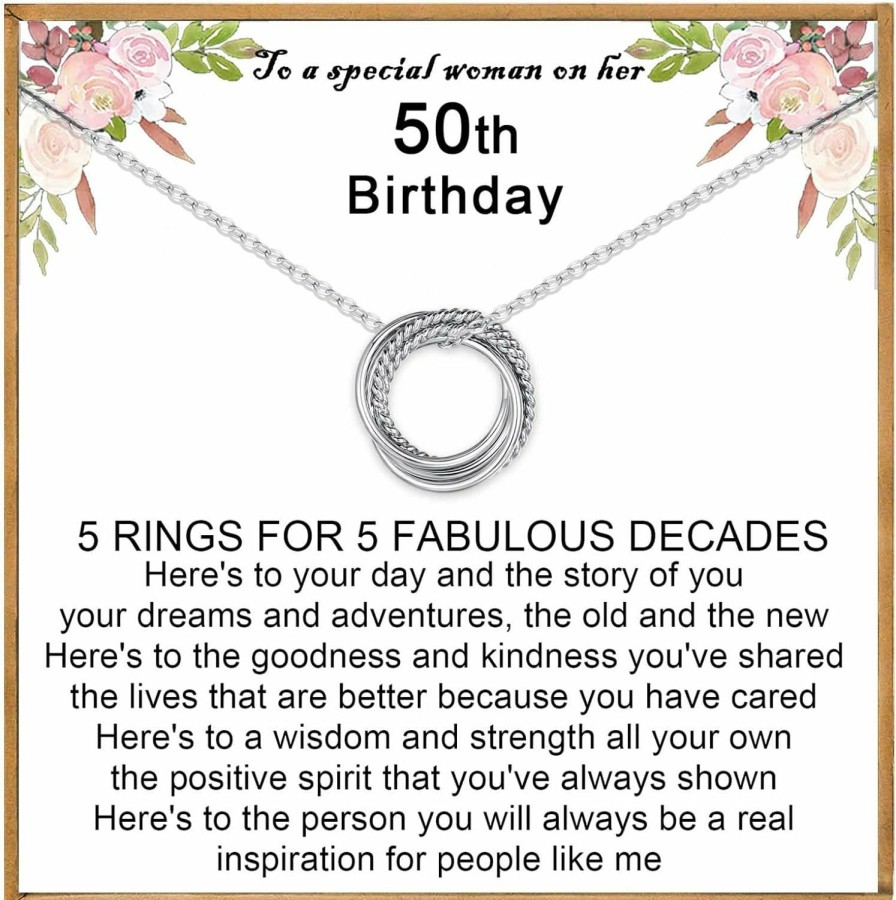 Necklaces | USEEDOVIA Useedovia 30Th 40Th 50Th 60Th 70Th Birthday Gifts For Women, 925 Sterling Silver Circle 3 4 5 6 7 Decades Birthday Necklace Birthday Jewelry Gift For Her Mom Friend Daughter Sister Lover Family