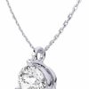 Necklaces | Carbon Atelier Carbon Atelier Igi Certified 1 Carat Lab Grown Diamond Round Solitaire Pendant Necklace For Women - 14K White Gold Necklace (I-J, Vs1-Vs2, 1.00 Cttw) - 3-Prong Martini - 18 Inch Chain Lobster Claw