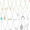 Necklaces | Yaomiao Yaomiao 20 Pieces Valentine'S Day Long Pendant Necklace Y Tassel Leaf Circle Bar Necklace Simple Bar Layer Tassel Y Charm Necklace Set For Women Girls