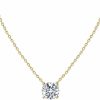 Necklaces | S.Leaf S.Leaf Dainty Cubic Zirconia Necklace Solitaire Necklace Sterling Silver Cz Diamond Pendant Necklaces Gold Necklaces For Women