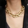 Necklaces | Octwine Octwine Dainty O Link Necklace Gold Chunky Choker Cuban Statement Thick Link Collar Chain Punk Hip-Hop Trendy Jewelry For Women And Girls