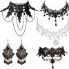 Necklaces | Faccubee Faccubee 5 Pieces/Set Halloween Sexy Jewelry Women Lady Girl Elegant Goth Gothic Steampunk Lace Choker Necklace Black Neck Chain Collar Statement With Pendant Victorian Wedding Party Cosplay