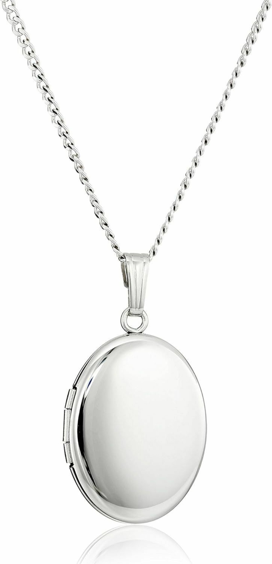 Necklaces | Amazon Essentials Amazon Essentials Sterling Silver Polished Oval Locket Necklace (Previously Amazon Collection)