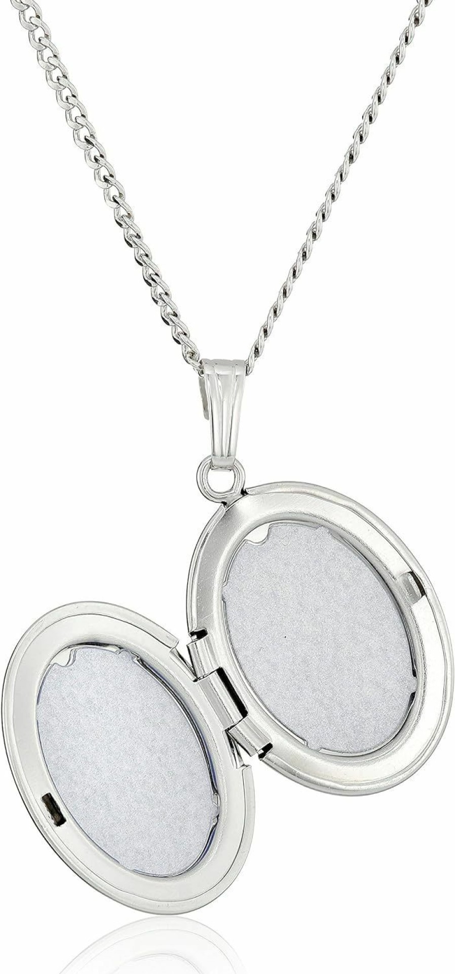 Necklaces | Amazon Essentials Amazon Essentials Sterling Silver Polished Oval Locket Necklace (Previously Amazon Collection)