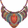 Necklaces | YAZILIND Yazilind Ethnic Style Chunky Colorful Collar Festival Tribal Beaded Bib Choker Costume Necklace